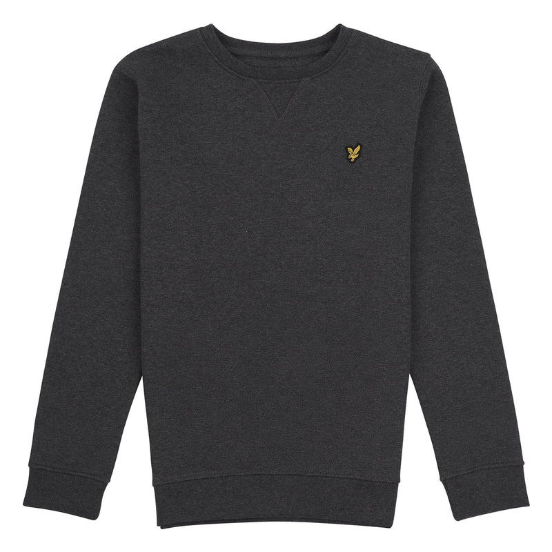 Jongens Classic Crew Neck Fleece Charcoal Grey Marl van Lyle & Scott in de kleur Charcoal Grey Marl in maat 170-176.