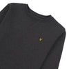 Jongens Classic Crew Neck Fleece Charcoal Grey Marl van Lyle & Scott in de kleur Charcoal Grey Marl in maat 170-176.