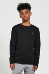 Jongens Classic Crew Neck Fleece True Black van Lyle & Scott in de kleur True Black in maat 170-176.