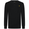 Jongens Classic Crew Neck Fleece True Black van Lyle & Scott in de kleur True Black in maat 170-176.