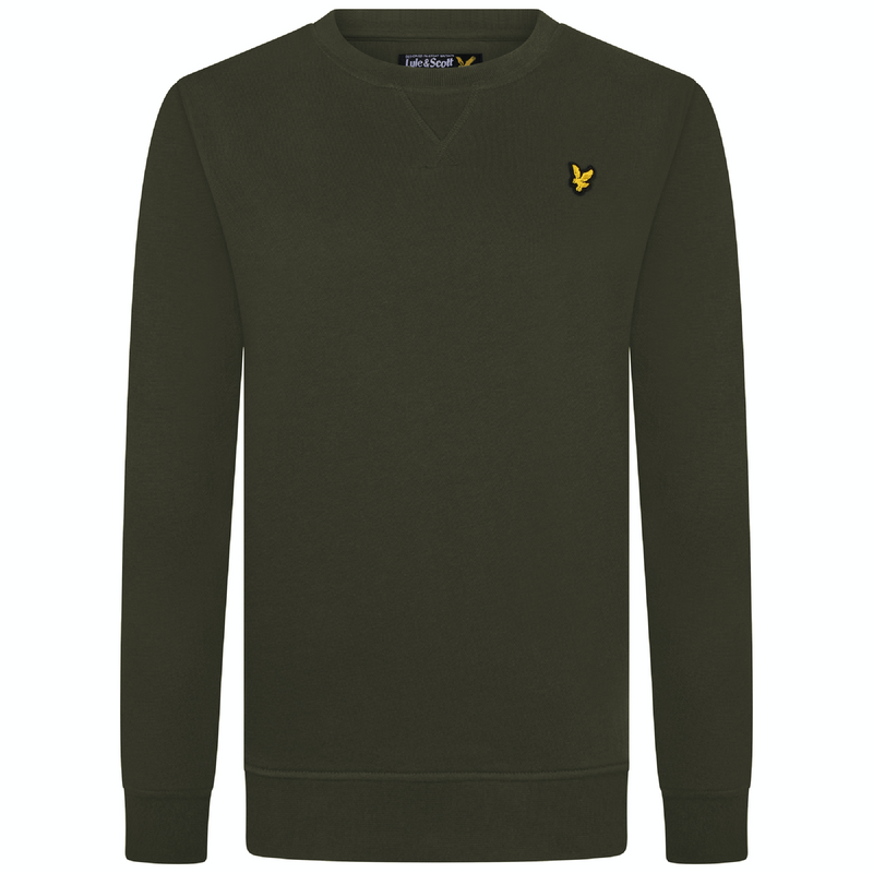 Jongens Classic Crew Neck Fleece Grape Leaf van Lyle & Scott in de kleur Grape Leaf in maat 170-176.