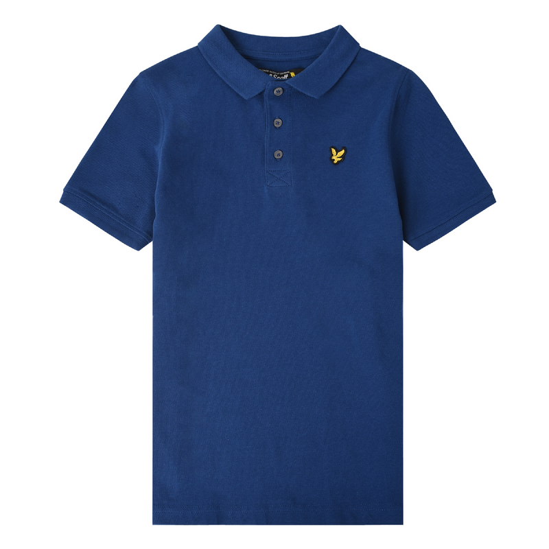 Jongens Classic Polo Shirt Estate Blue van Lyle & Scott in de kleur Estate Blue in maat 170-176.