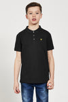 Jongens CLASSIC POLO SHIRT van Lyle & Scott in de kleur True Black in maat 170-176.