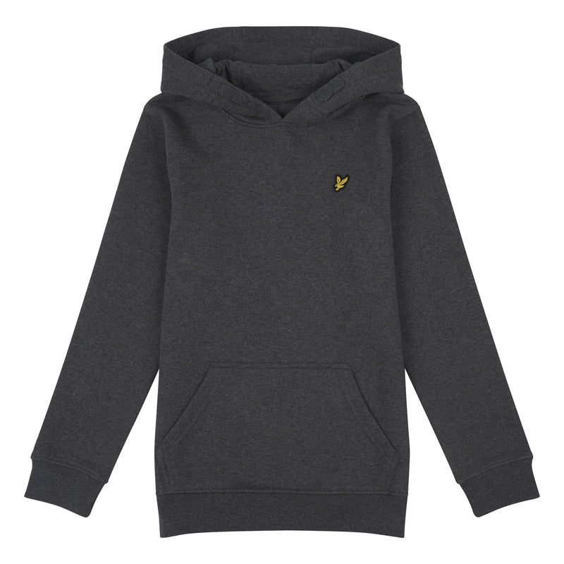 Jongens Classic OTH Hoody Fleece Charcoal Grey Marl van Lyle & Scott in de kleur Charcoal Grey Marl in maat 170-176.