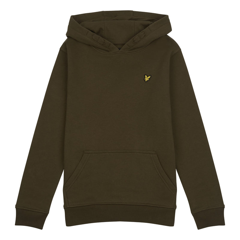 Jongens Classic OTH Hoody Fleece Dark Olive van Lyle & Scott in de kleur Dark Olive in maat 170-176.