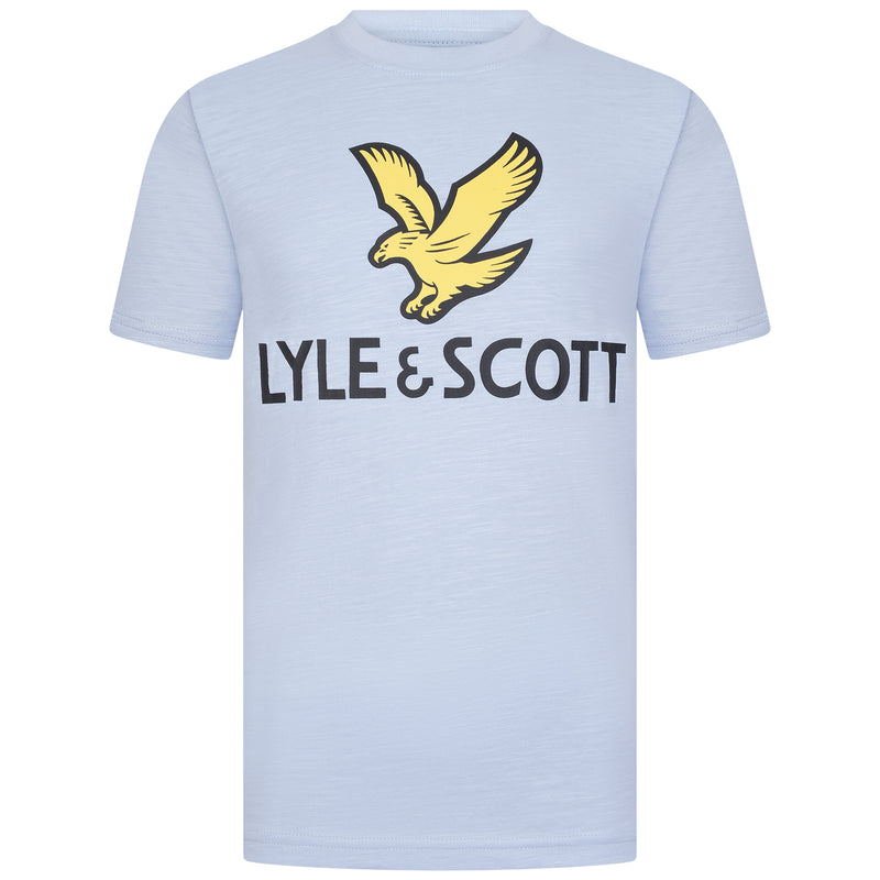 Lyle & Scott SS Lyle Eagle Slub Logo T-Shirt Chambray Blue