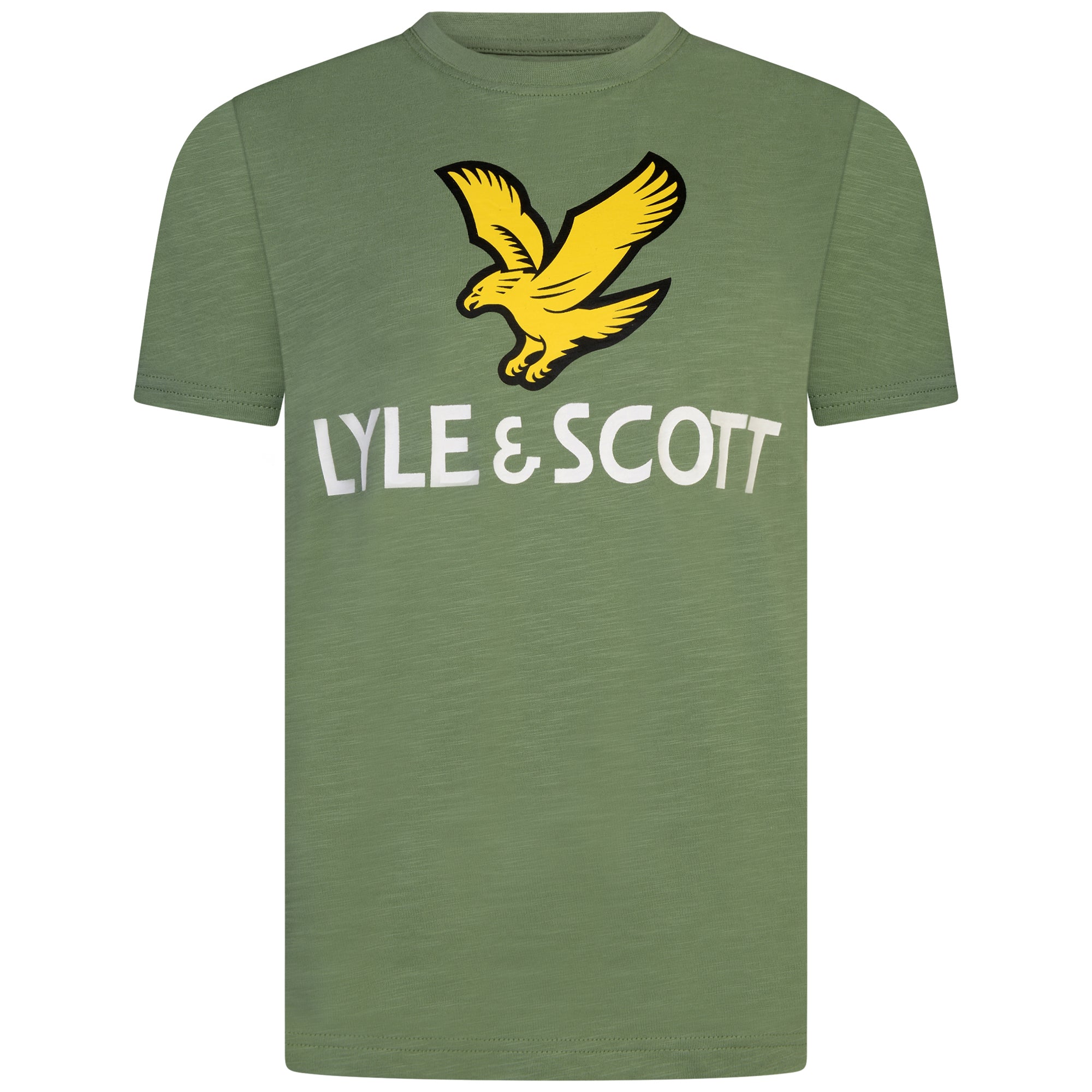 Lyle &amp; Scott SS Lyle Eagle Slub Logo T-Shirt Hedge Green