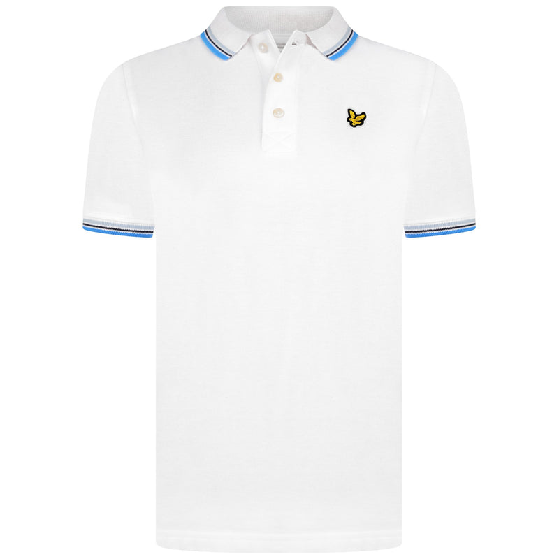 Jongens Tipped Polo Shirt Bright White van Lyle & Scott in de kleur Bright White in maat 170-176.