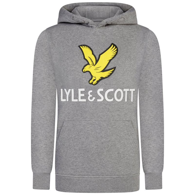 Jongens Lyle Eagle Logo LB OTH Hoodie Vintage Grey Heather van Lyle & Scott in de kleur Vintage Grey Heather in maat 170-176.