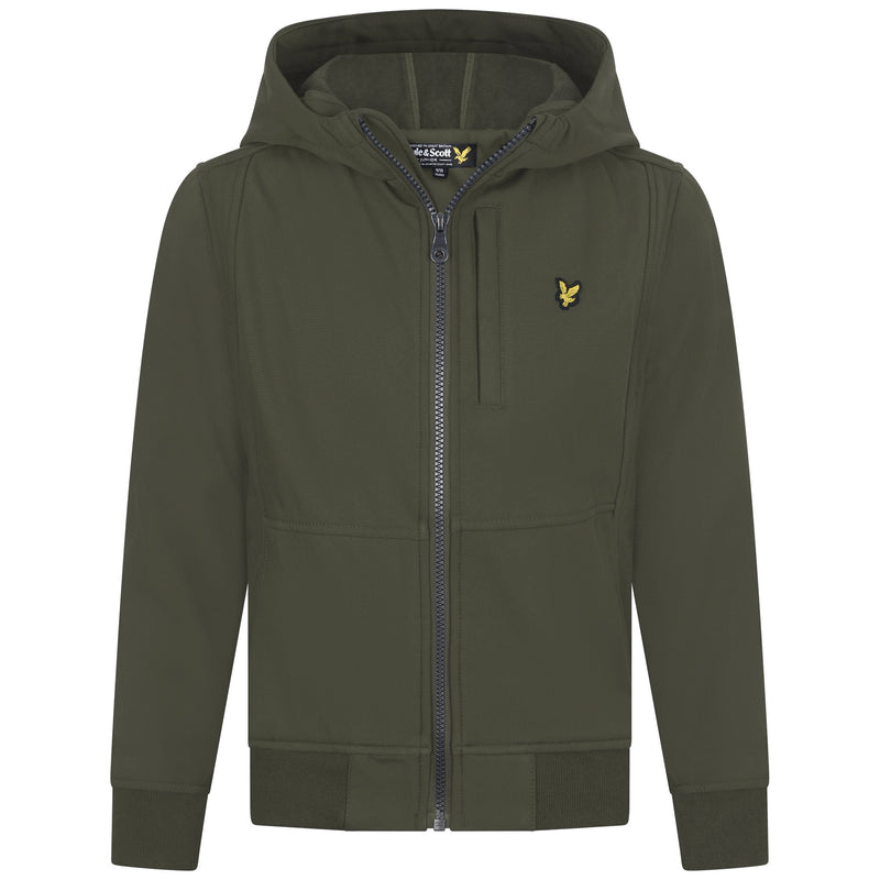 Jongens SOFT SHELL JACKET van Lyle & Scott in de kleur Grape Leaf in maat 170-176.