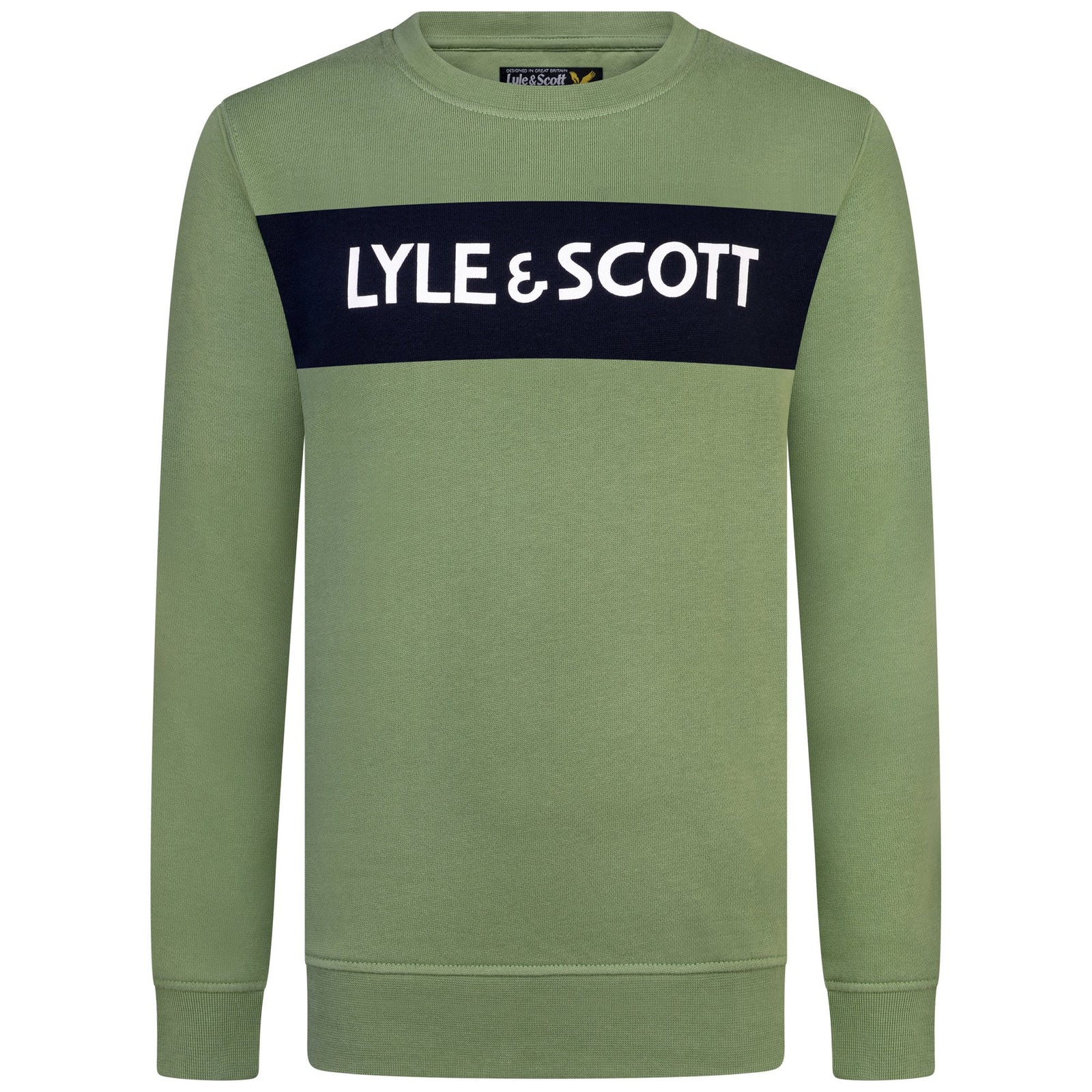 Lyle & Scott Lyle Panel BB Crew Hedge Green