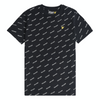 Jongens Lyle AOP Tee Black van Lyle & Scott in de kleur Black in maat 170-176.