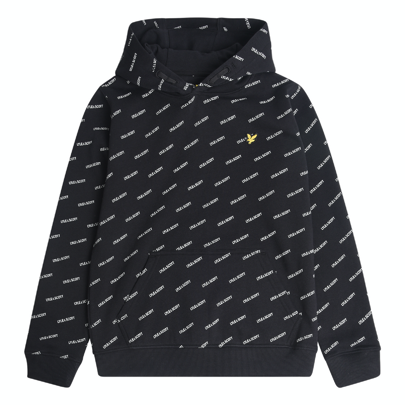 Jongens Lyle AOP OTH BB Hoodie Black van Lyle & Scott in de kleur Black in maat 170-176.