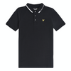 Jongens Branded Collar Polo Black van Lyle & Scott in de kleur Black in maat 170-176.