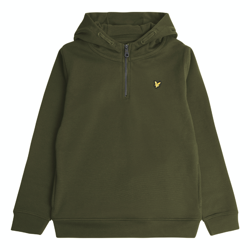 Jongens 1/4 Zip Sport Hoodie Grape Leaf van Lyle & Scott in de kleur Grape Leaf in maat 170-176.
