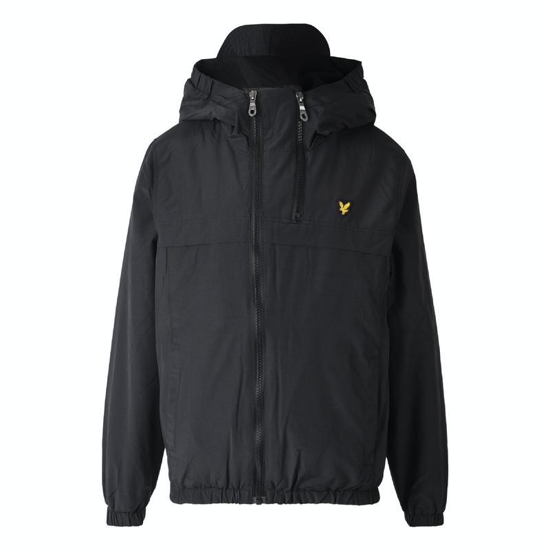 Jongens Double Zip Padded Windcheater Black van Lyle & Scott in de kleur Black in maat 170-176.