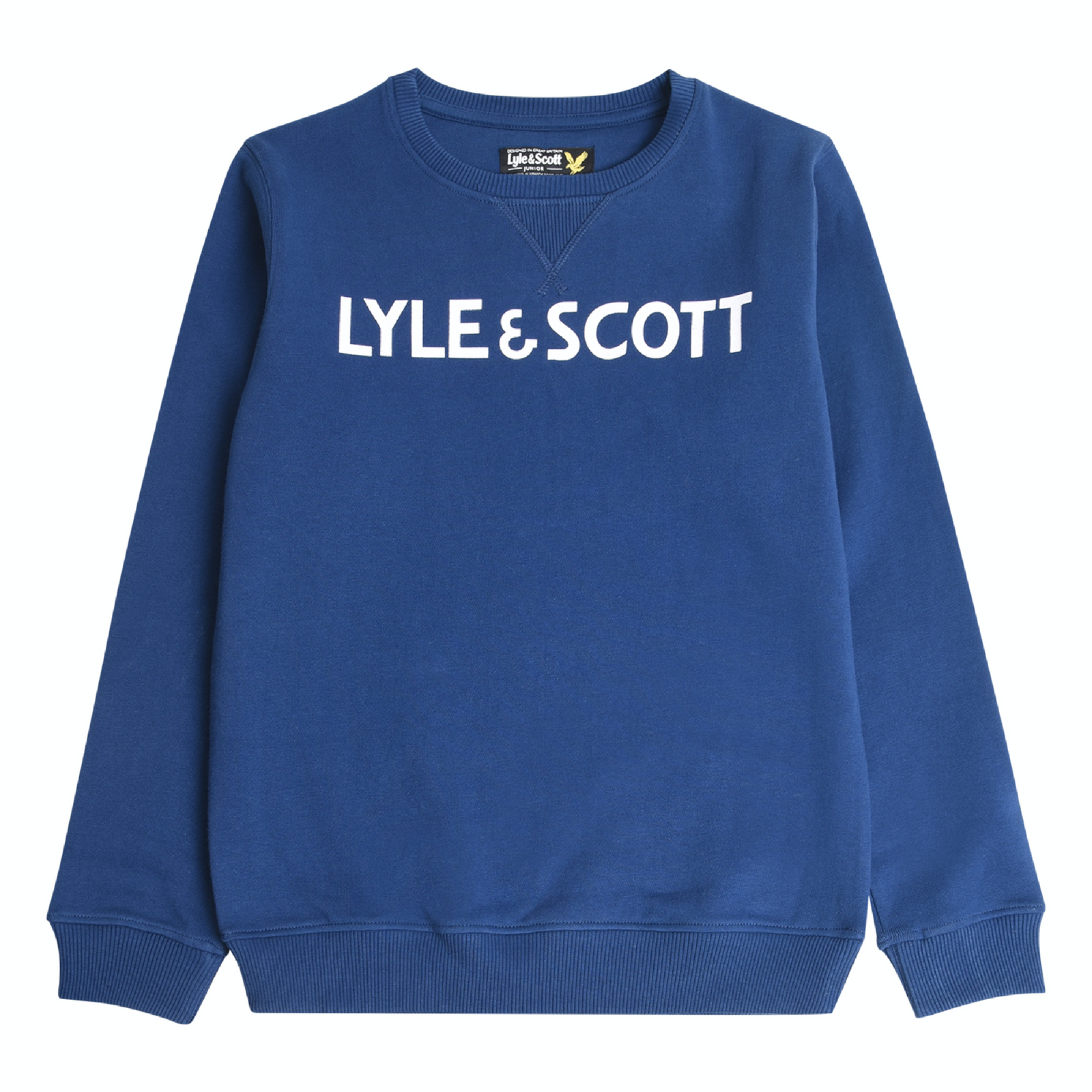 Lyle & Scott Lyle & Scott Text BB Crew Sweat Estate Blue