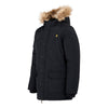 Jongens Fur Trim Classic Parka Coat Black van Lyle & Scott in de kleur Black in maat 170-176.