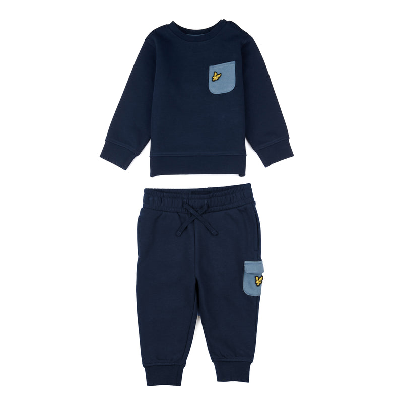 Lyle & Scott Cargo BB Crew & Jog Set Navy Blazer