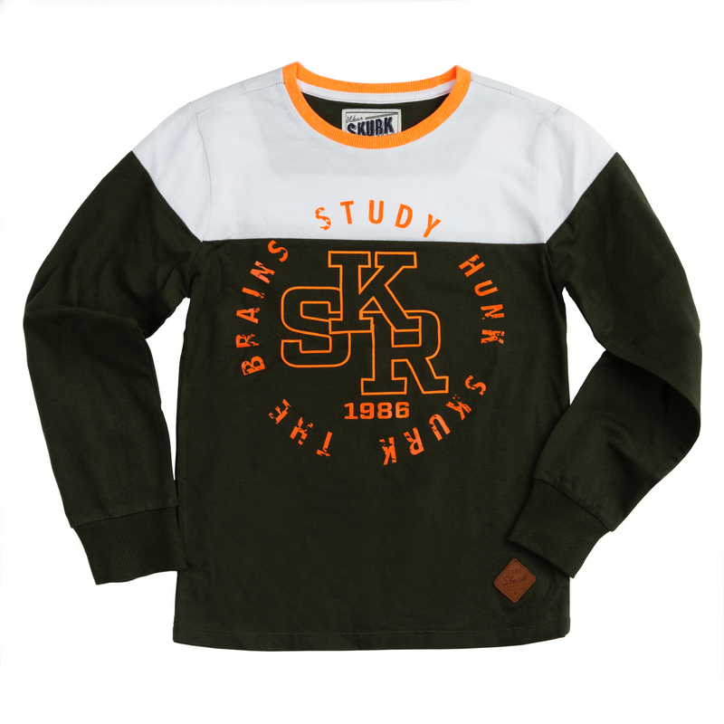 Jongens Longsleeve Louis van Skurk in de kleur Army in maat 164, 170.
