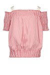 Meisjes Off-Shoulder Blouse Stripe van Moodstreet in de kleur Red in maat 134/140.
