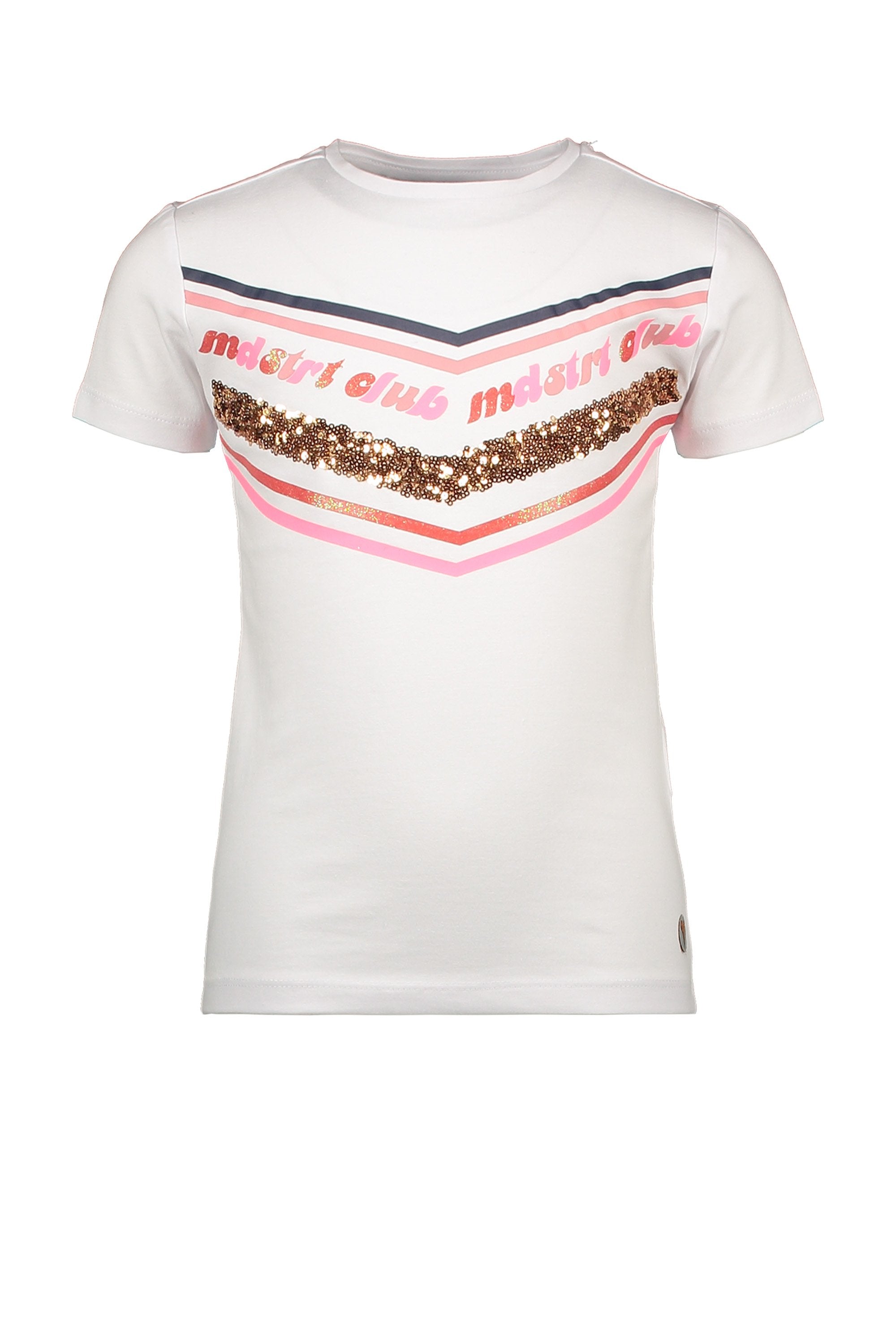 Meisjes T-Shirt Chestprint van Moodstreet in de kleur white in maat 110/116.