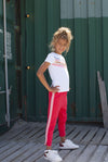 Meisjes Pant Pintuck Leg van Moodstreet in de kleur Red in maat 134/140.