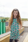 Meisjes Dress Aop Flower van Moodstreet in de kleur Green in maat 134/140.