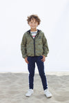 Jongens Jacket Aop Skate van Moodstreet in de kleur Khaki in maat 110.