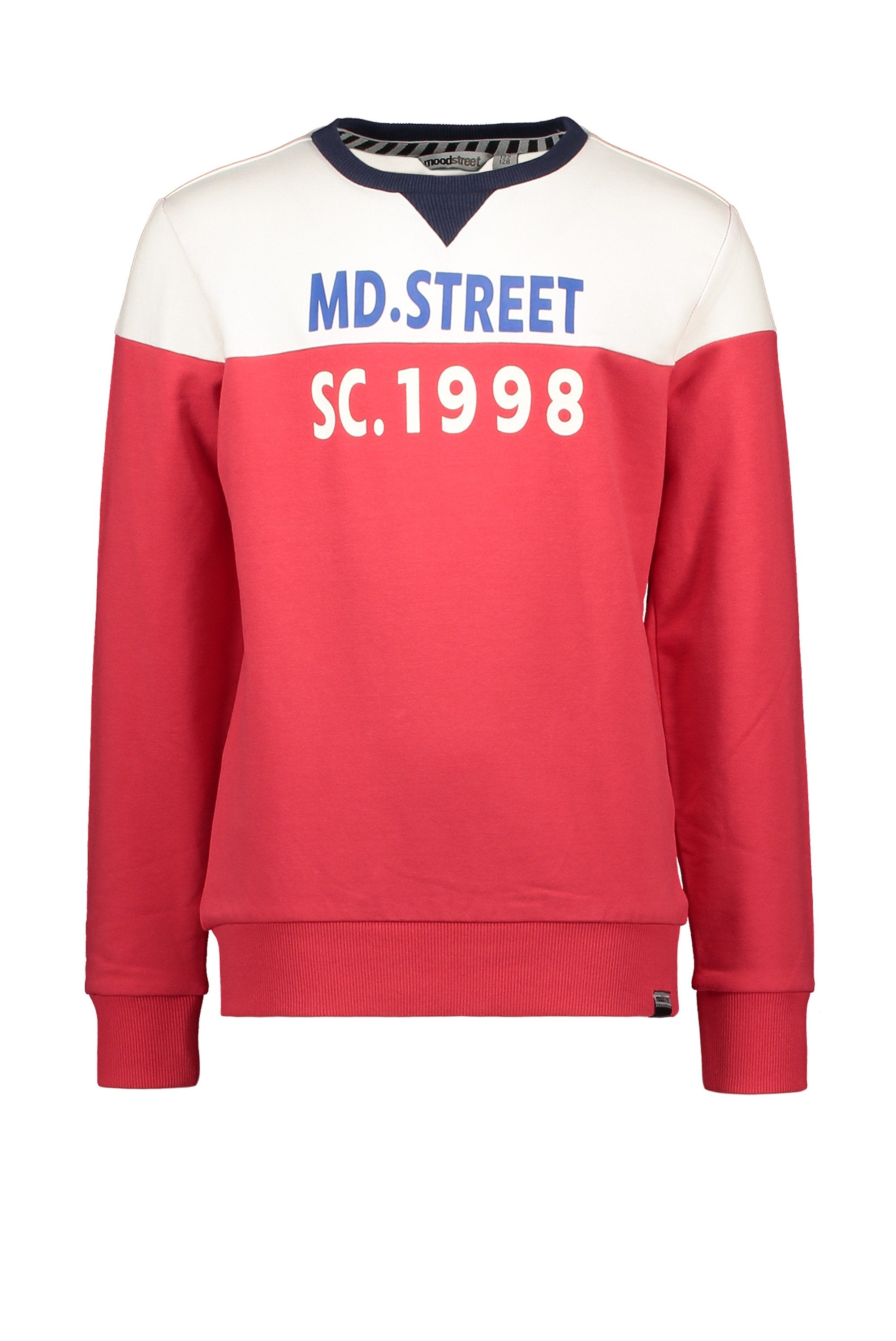 Jongens Sweater Cut&Sewn van Moodstreet in de kleur Red in maat 122/128.