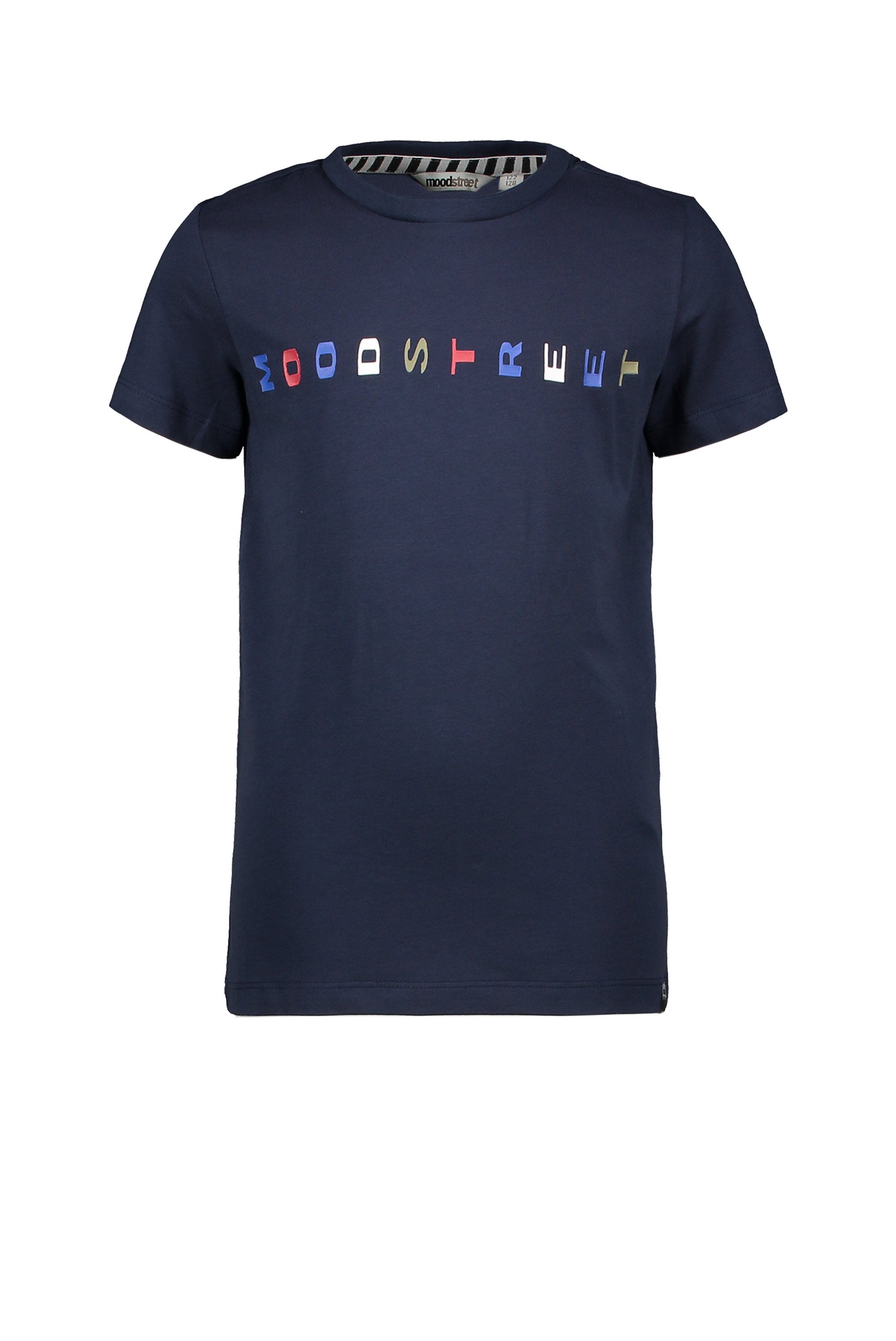 Jongens T-Shirt Chestprint van Moodstreet in de kleur Navy in maat 86/92.