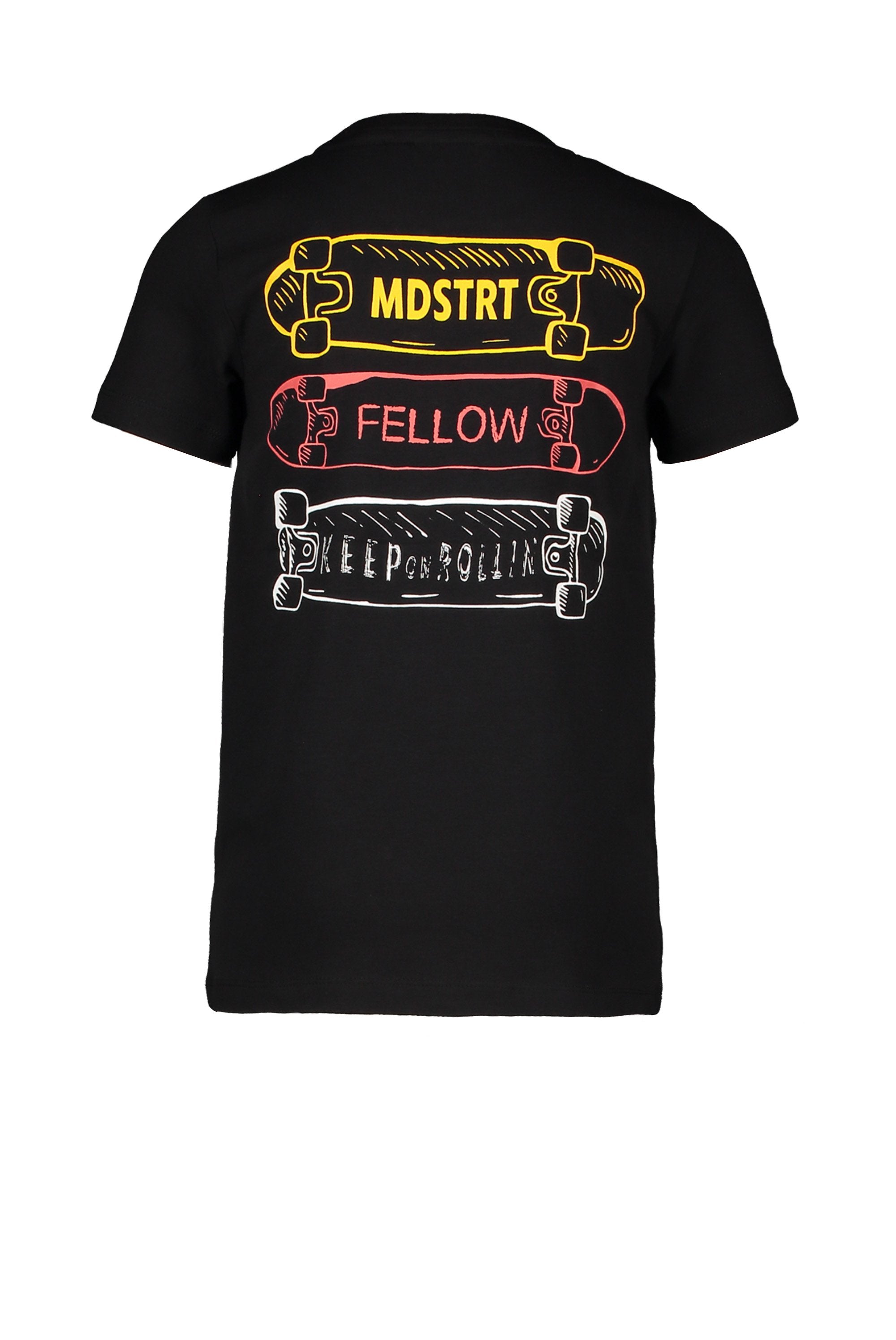 Jongens T-Shirt Chest&Back Print van Moodstreet in de kleur Black in maat 122/128.