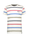 Jongens T-Shirt Stripe van Moodstreet in de kleur Warm White in maat 122/128.