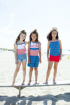 Meisjes MT tanktop AOP palmtree van Moodstreet in de kleur Blue in maat 98, 104.