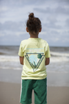 Jongens MT t-shirt chest&back print van Moodstreet in de kleur lime in maat 122, 128.