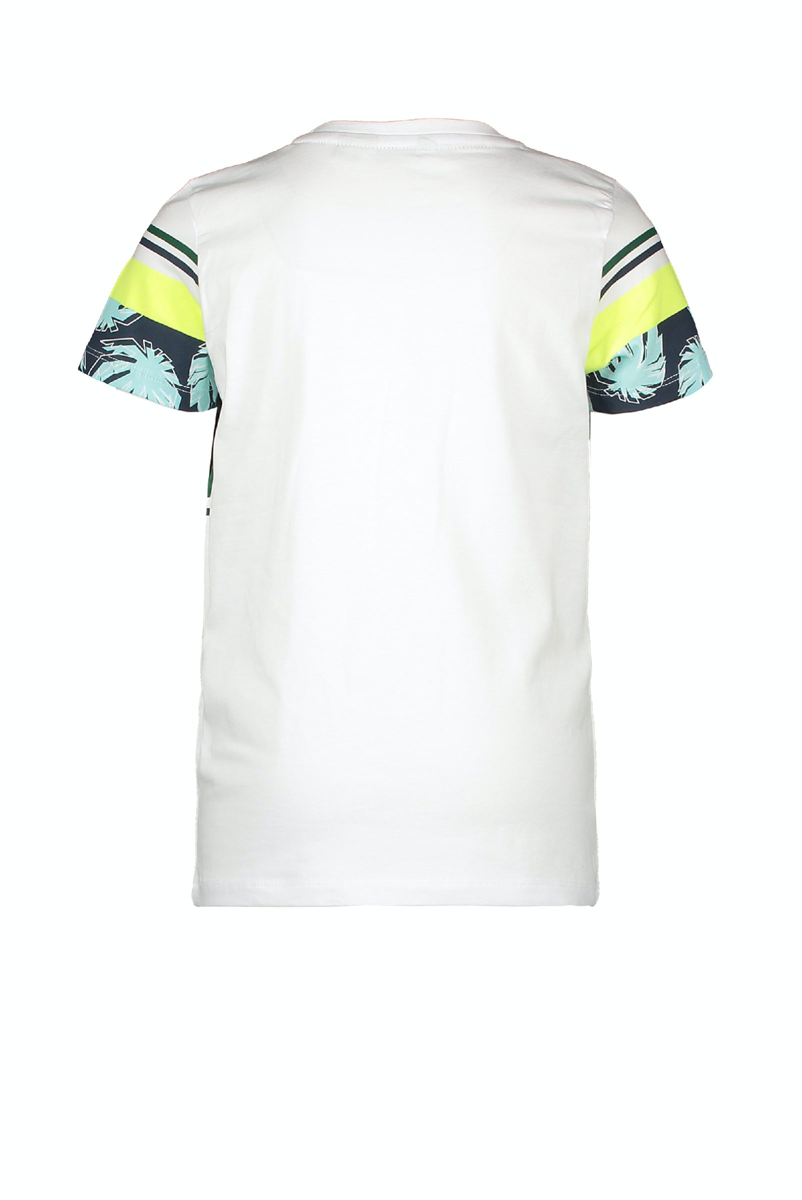 Jongens MT t-shirt chest&sleeve print van Moodstreet in de kleur white in maat 122, 128.