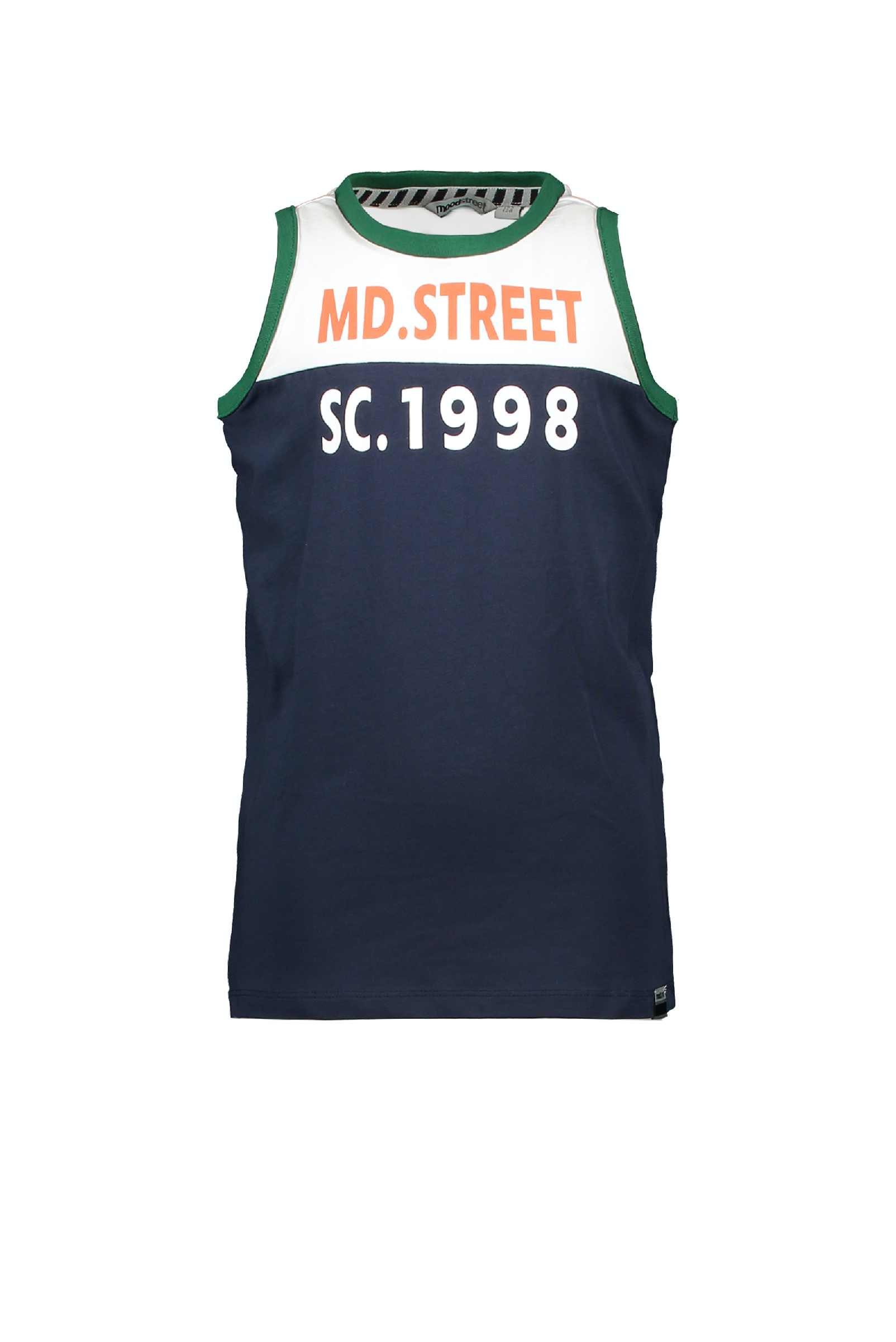 Jongens MT t-shirt sleeveless van Moodstreet in de kleur Navy in maat 98, 104.