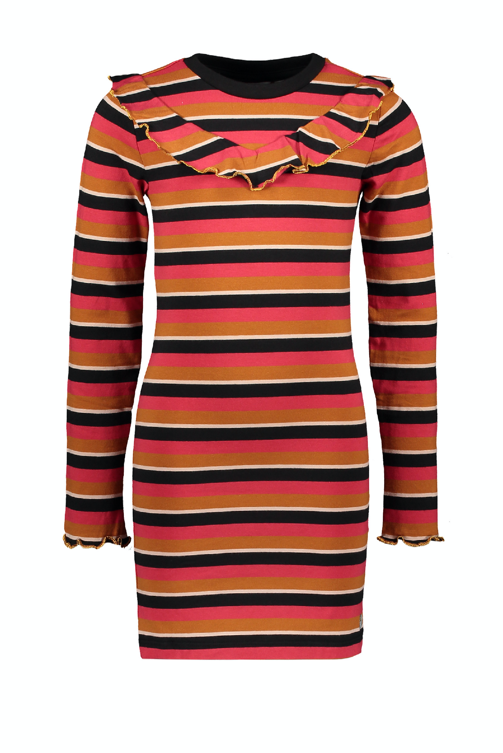 Moodstreet MT striped dress frills
