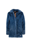 Meisjes MT fake fur coat van Moodstreet in de kleur Petrol in maat 134-140.