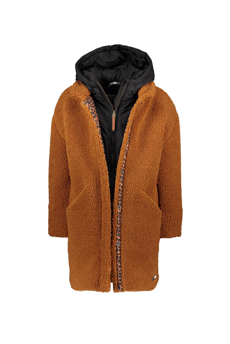 Meisjes MT fancy coat van Moodstreet in de kleur Rust in maat 158-164.