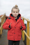 Jongens MT parka van Moodstreet in de kleur Sporty Orange in maat 134-140.