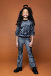 Moodstreet MT flared pant AOP velours