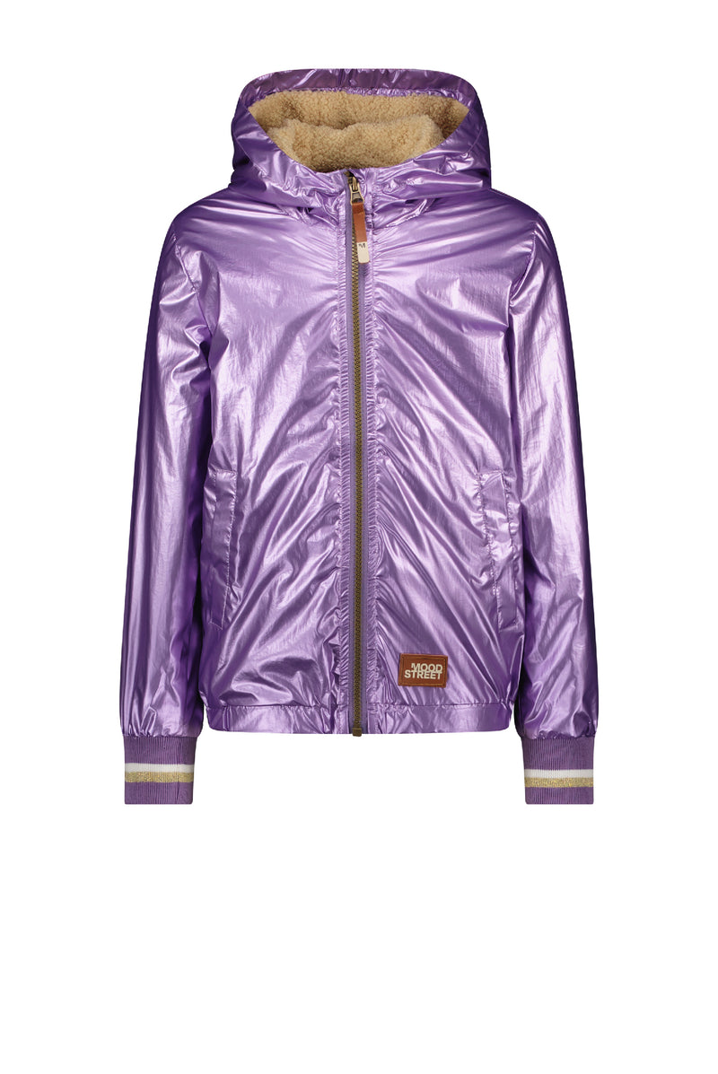 Moodstreet Girls Jacket Metallic Shell Fur Hood Lining