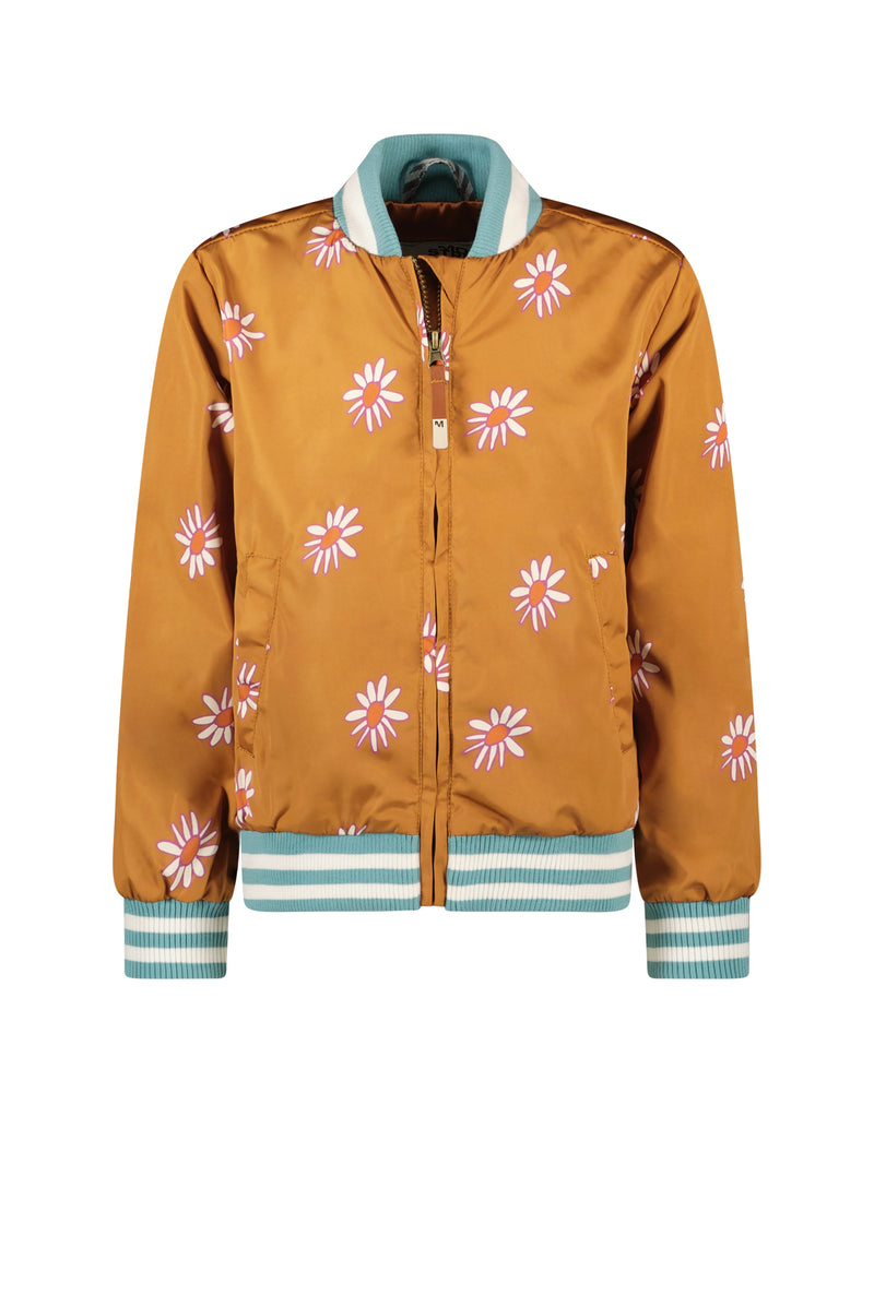 Meisjes Girls Bomber Jacket Flower AOP van Moodstreet in de kleur Toffee in maat 134-140.