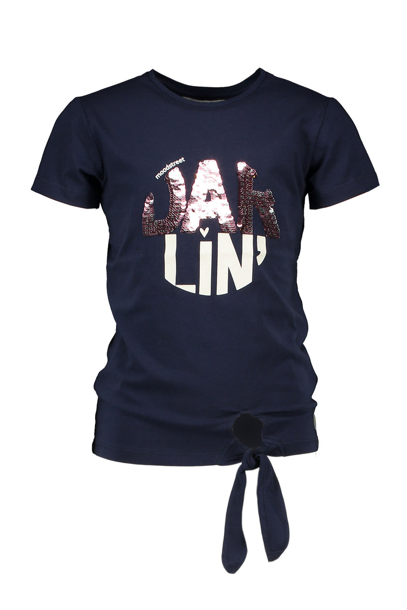 Meisjes  van Moodstreet in de kleur Navy in maat 86/92.