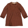 Meisjes Dress MABEL NBW21 van Quapi Newborn in de kleur AOP Brown Choco Dot in maat 68.