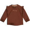 Meisjes Longsleeve MANON NBW21 van Quapi Newborn in de kleur Brown Choco in maat 68.