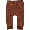 Meisjes Pants MARIJE NBW21 van Quapi Newborn in de kleur AOP Brown Choco Dot in maat 68.