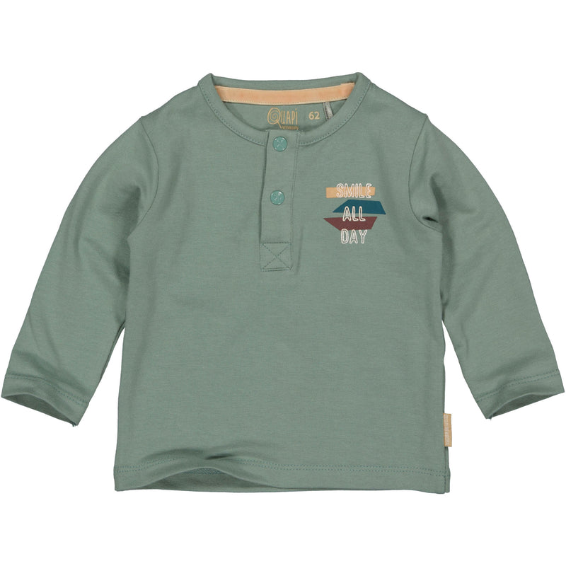 Jongens Longsleeve MARIO NBW21 van Quapi Newborn in de kleur Green Soft  in maat 68.