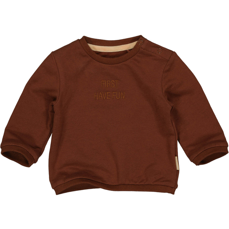 Jongens Sweater MARK NBW21 van Quapi Newborn in de kleur Brown Choco in maat 68.